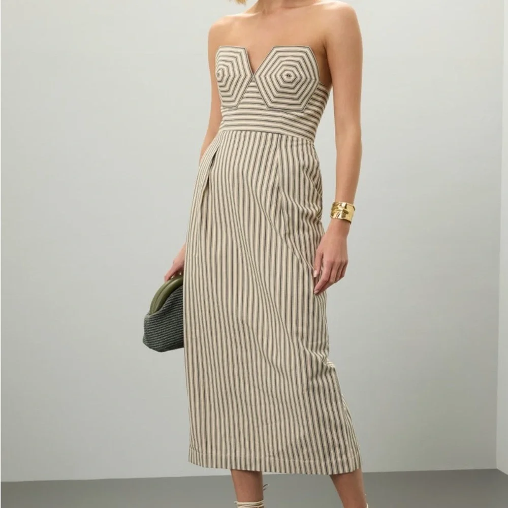 Mara Hoffman Marina Strapless Striped dress - Picture 4 of 7